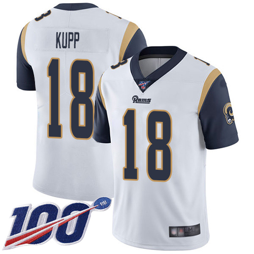Los Angeles Rams Limited White Men Cooper Kupp Road Jersey NFL Football 18 100th Season Vapor Untouchable